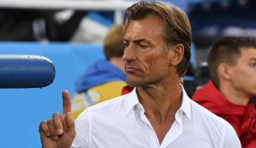 Morocco's French coach Herve Renard gestures before the Russia 2018 World Cup Group B football match between Spain and Morocco at the Kaliningrad Stadium in Kaliningrad on June 25, 2018. (Photo by Attila KISBENEDEK / AFP) / RESTRICTED TO EDITORIAL USE - NO MOBILE PUSH ALERTS/DOWNLOADS (Photo credit should read ATTILA KISBENEDEK/AFP/Getty Images)