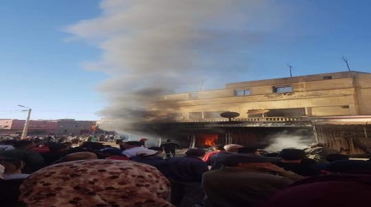 حريق مهول يأتي على محل تجاري بقصبة تادلة