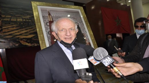 Le Conseiller de SM le Roi, André Azoulay, donne une déclaration à la presse à l’occasion d’une rencontre régionale de concertation avec les autorités locales autour des projets stratégiques en matière d'éducation. 20022021-Béni Mellal