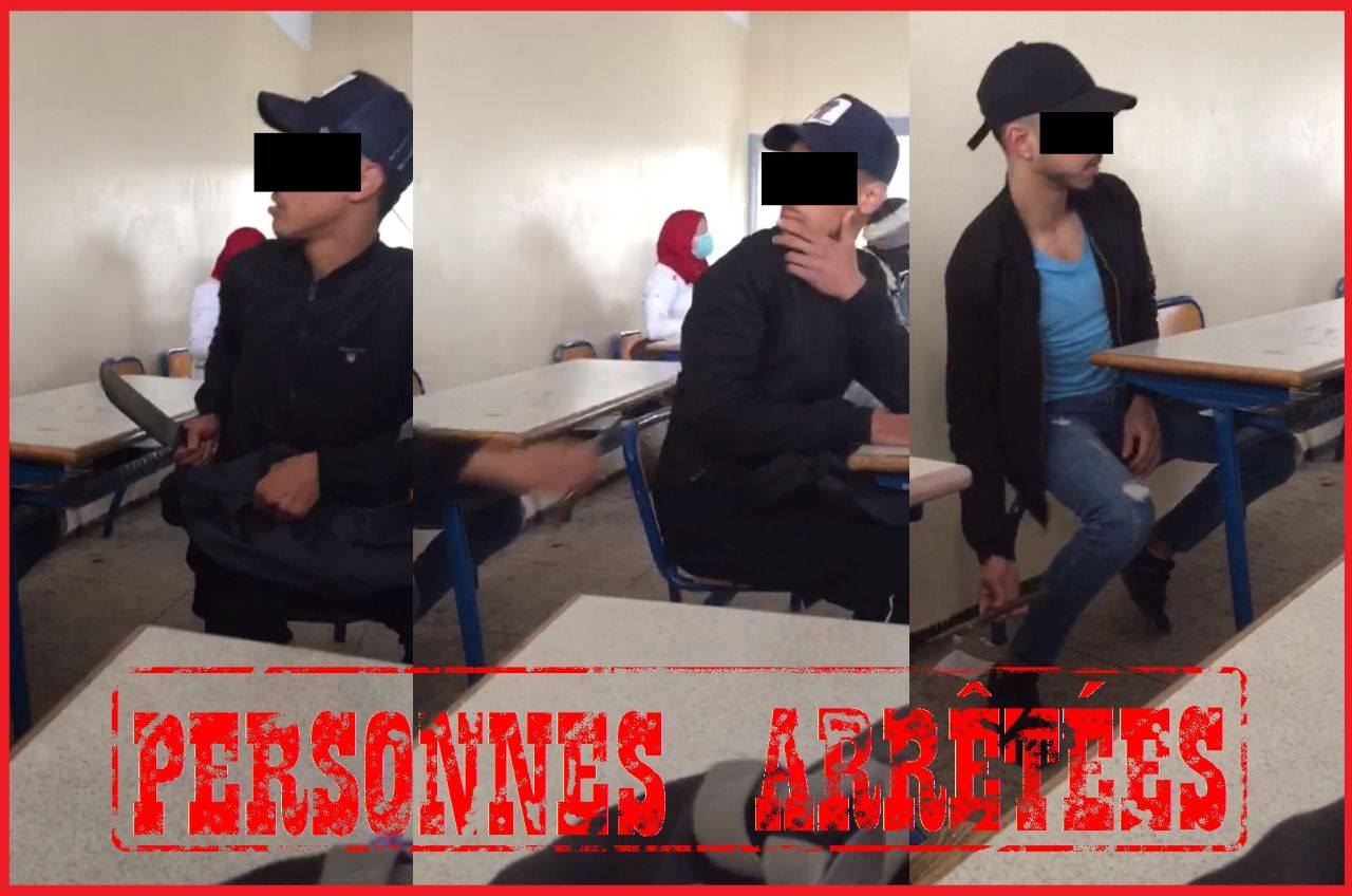 فيديو حمل أسلحة بيضاء داخل فصل دراسي يجر 3 تلاميذ للتحقيق بالبيضاء