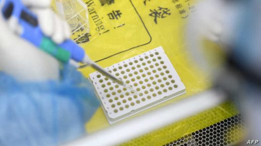 This photo taken on February 6, 2020 shows a laboratory technician working on samples from people to be tested for the new coronavirus at "Fire Eye" laboratory in Wuhan in China's central Hubei province. - BGI Group, a genome sequencing company based in southern China, said it opened on February 5 a lab in Wuhan able to test up to 10,000 people per day for the virus. The official Chinese death toll from the coronavirus outbreak rose on February 7 to 636, with the government saying total infections had climbed past 30,000. (Photo by STR / AFP) / China OUT