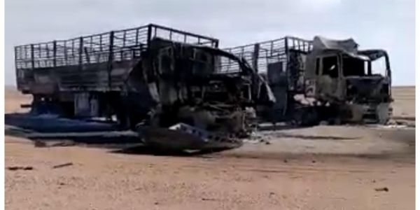 مصدر مسؤول: حقل ألغام ينسف شاحنتين جزائريتين تزودان “البوليساريو” بالعتاد