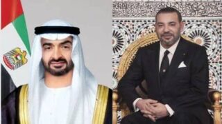 جلالة الملك محمد السادس يجري اتصالا هاتفيا مع سمو الشيخ محمد بن زايد ال نهيان، رئيس دولة الإمارات العربية المتحدة الشقيقة