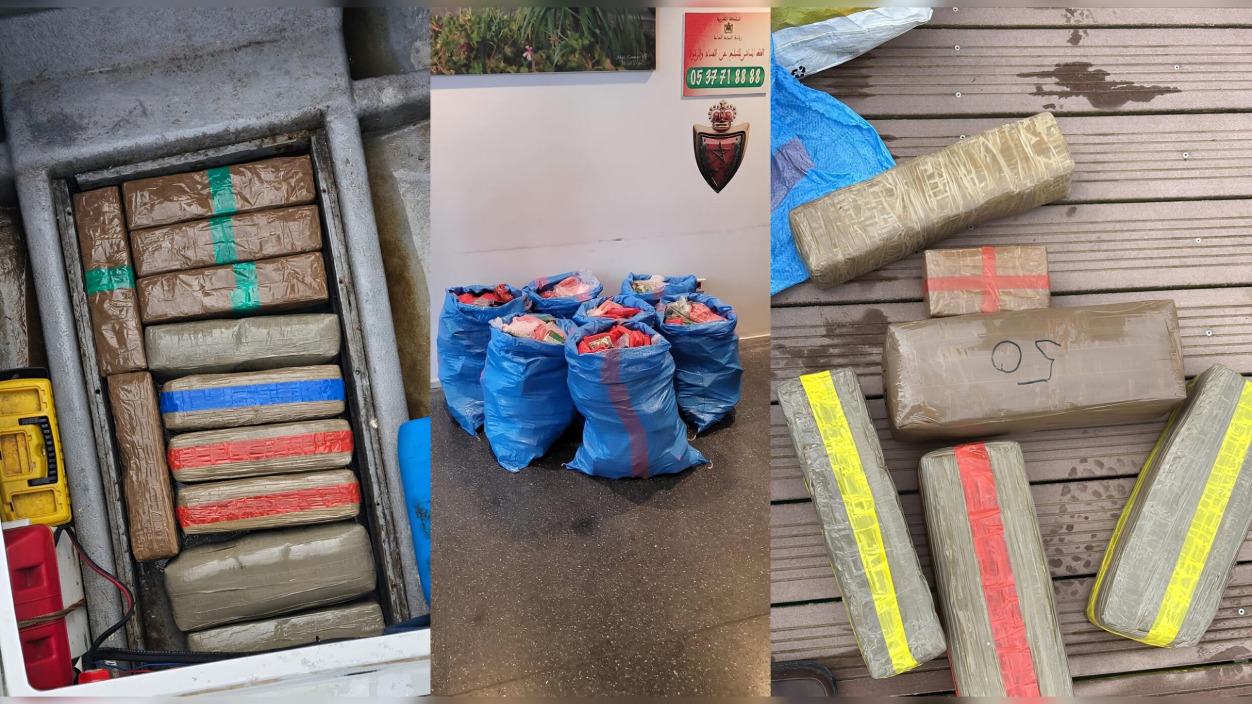 حجز نصف طن من الشيرا بمارينا طنجة بعد توقيف ستة أشخاص