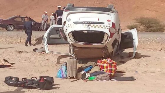 فاجعة بطاطا.. مصرع 5 أشخاص في انقلاب سيارة أجرة وإصابة آخرين